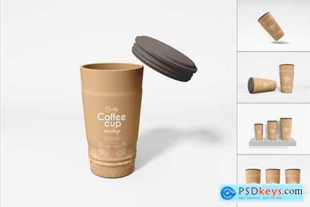 Plastic Coffee Cup Branding Mockup Set