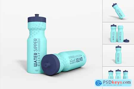 Plastic Water Bottle Branding Mockup Set