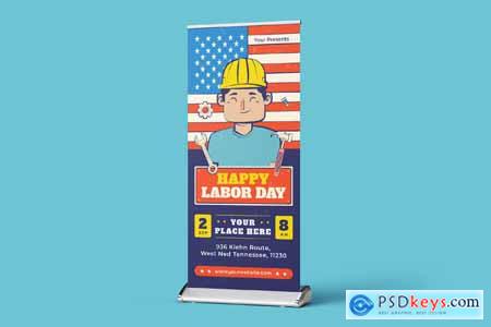 Happy Labor Day Roll-Up Banner TV2V5PZ