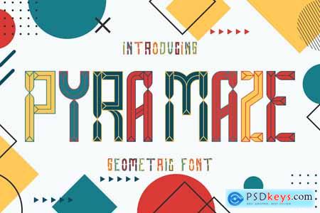 Pyra Maze - Geometric Font