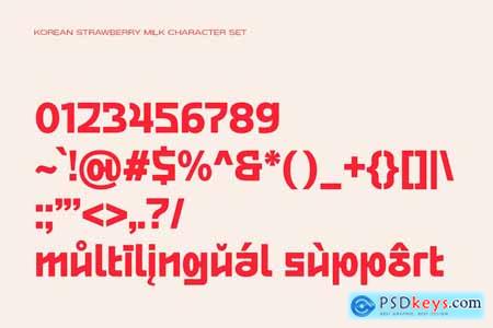 Korean Strawberry Milk Korean style font