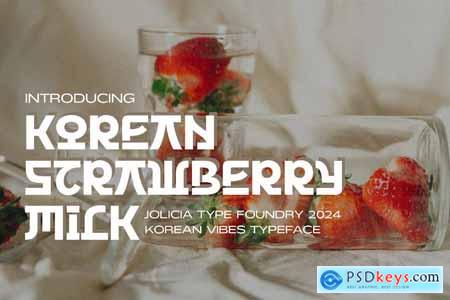 Korean Strawberry Milk Korean style font