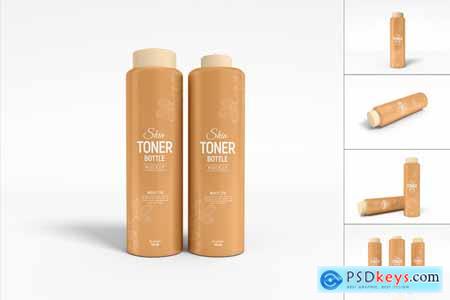 Skin Toner Cosmetic Bottle Branding Mockup Set