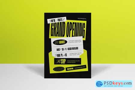 Yellow Anti Design Grand Opening Invitation