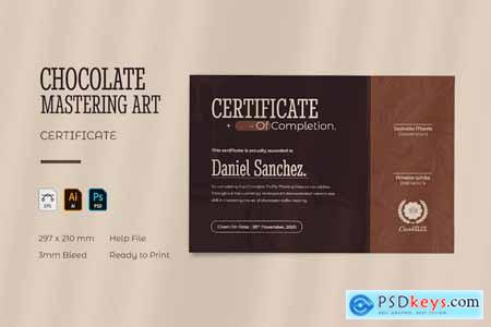 Chocolate Mastering Art - Certificate
