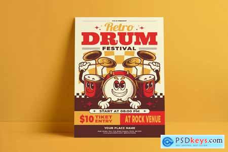 Retro Drum Festival Flyer Template