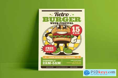 Retro Burger Week Festival Flyer