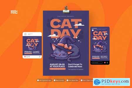 Cat Day Celebration - Flyer Set