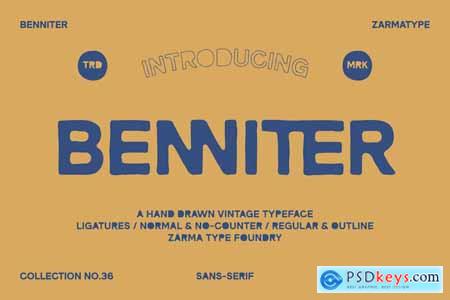 Benniter - Rough Hand Drawn Font