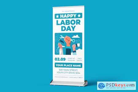 Happy Labor Day Roll-Up Banner