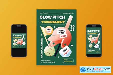Gradient Slow Pitch Tournament Flyer Set