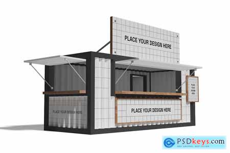 Food Stand Booth Container Mockup 004