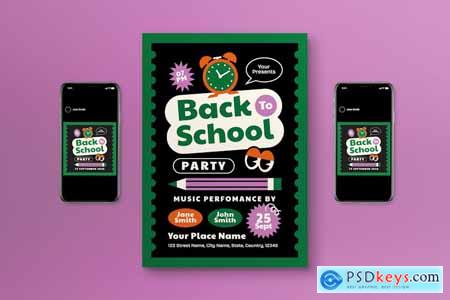 Black Green Back To School Party Flyer