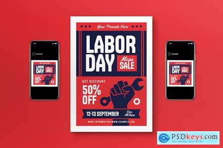 Red Bold Labor Day Sale Flyer