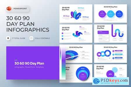 30 60 90 Day Plan Infographics PowerPoint