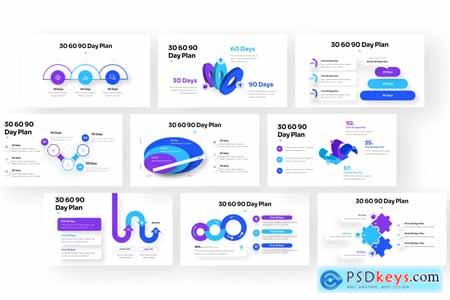 30 60 90 Day Plan Infographics PowerPoint