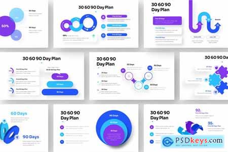 30 60 90 Day Plan Infographics PowerPoint