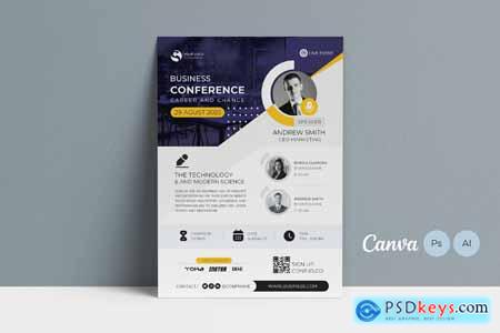 Conference Webinar Flyer Canva Ai PS