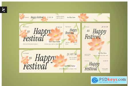 Festival Ticket Floral Theme