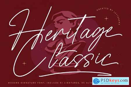 Heritage Classic Modern Signature Font