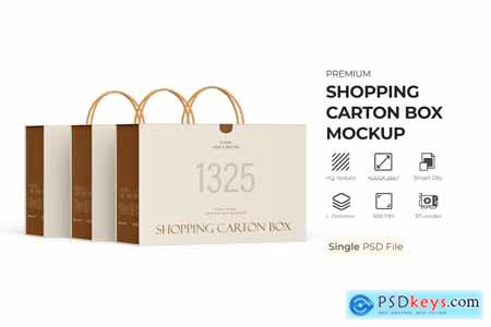 Shopping Carton Box PSD Mockup