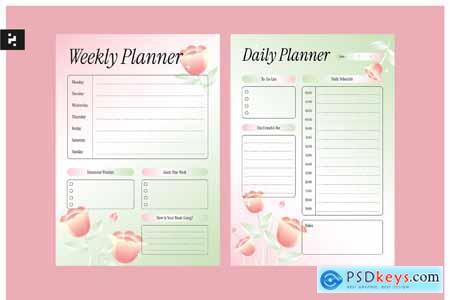 Floral Weekly Daily Planner