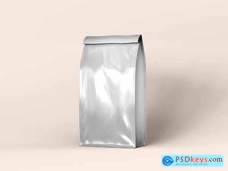 Glossy Foil Coffee Pouch Bag Packaging Mockup Set