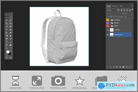 Backpack Mockup - 3 Photoshop Files