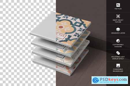 Square Ceramic Tile Mockup