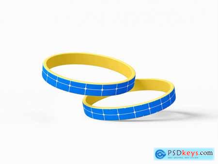 Silicone Wristband Mockup Set