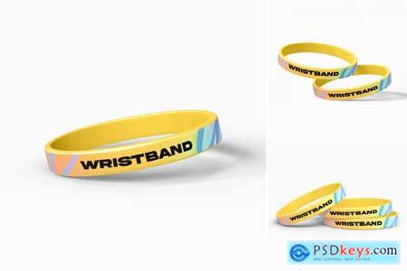 Silicone Wristband Mockup Set