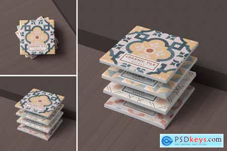 Square Ceramic Tile Mockup