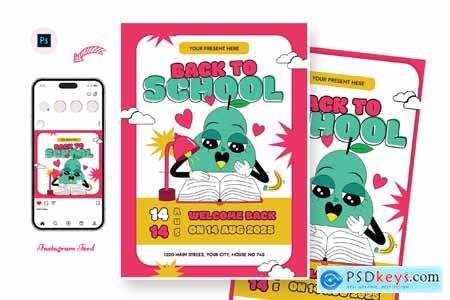 Prompts Back To School Day Flyer Template