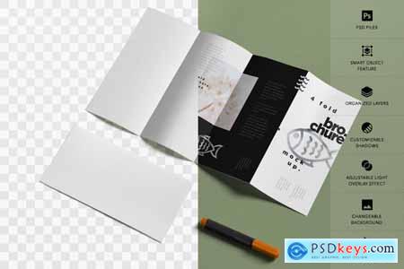 4 Fold Brochure Mockup