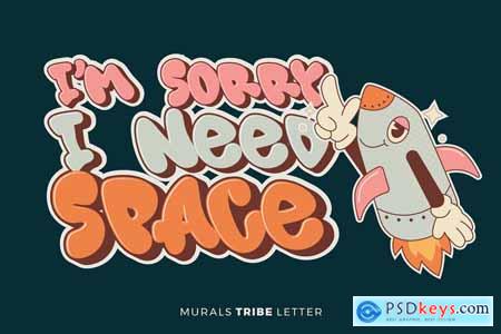 Murals Tribe Letter - 3d Layered Display Font