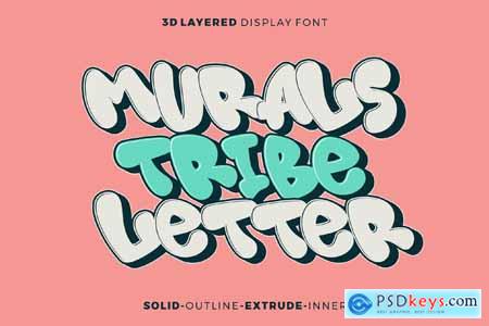 Murals Tribe Letter - 3d Layered Display Font