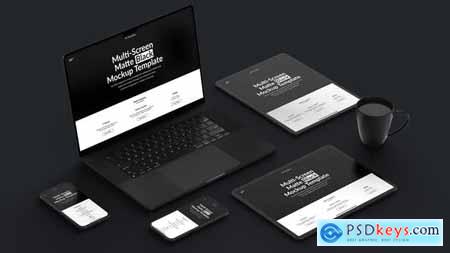 Multi Screen Matte Black Screen Mockup Template 53770882