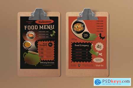 Black Vintage Gradient Halloween Theme Food Menu