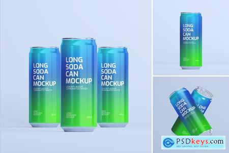 Long Soda Can Mockup