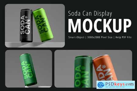 Soda Can Display Mockup