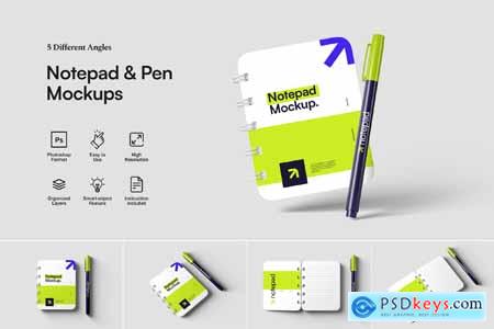 Notepad and Pen Mockups