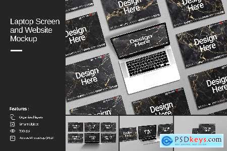 Laptop Screen and Website Mockup