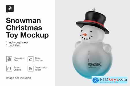 Glossy Christmas Snowman Toy Mockup