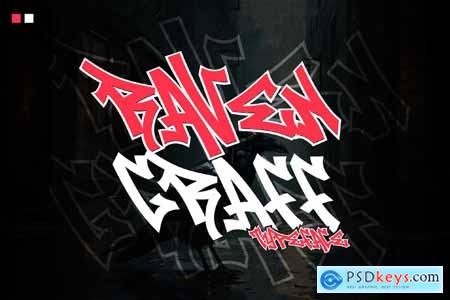 Raven Graff - Outlined Monoline Graffiti Font