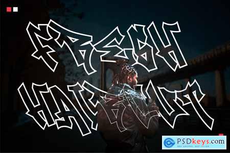 Raven Graff - Outlined Monoline Graffiti Font