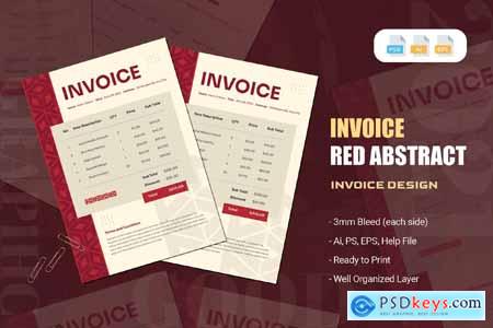 Red Abstract - Invoice