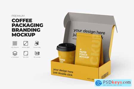 Coffee Cup Packaging Bag with Carton Box