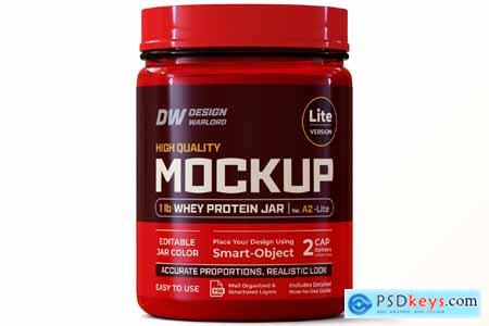 1 lb Whey Protein Jar Mockup vol. A2-Lite