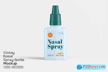 Glossy Nasal Spray Bottle Mockup