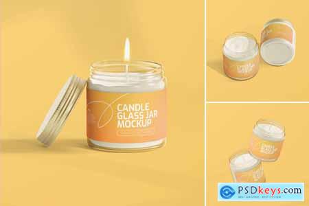 Candle in Glass Mockup